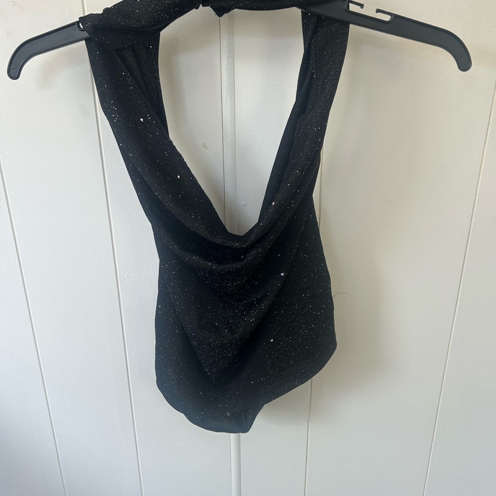 SHEIN Glittery Black Fabric
